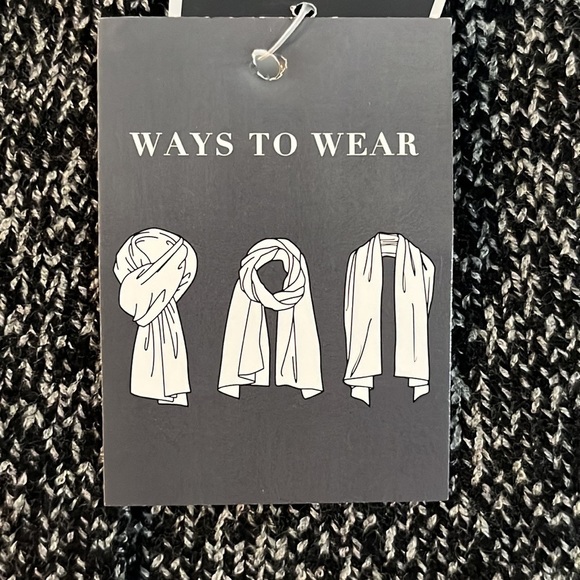 West Loop Unisex Black Speckled Knit Soft Scarf Minimalist Normcore Academia - Picture 7 of 7